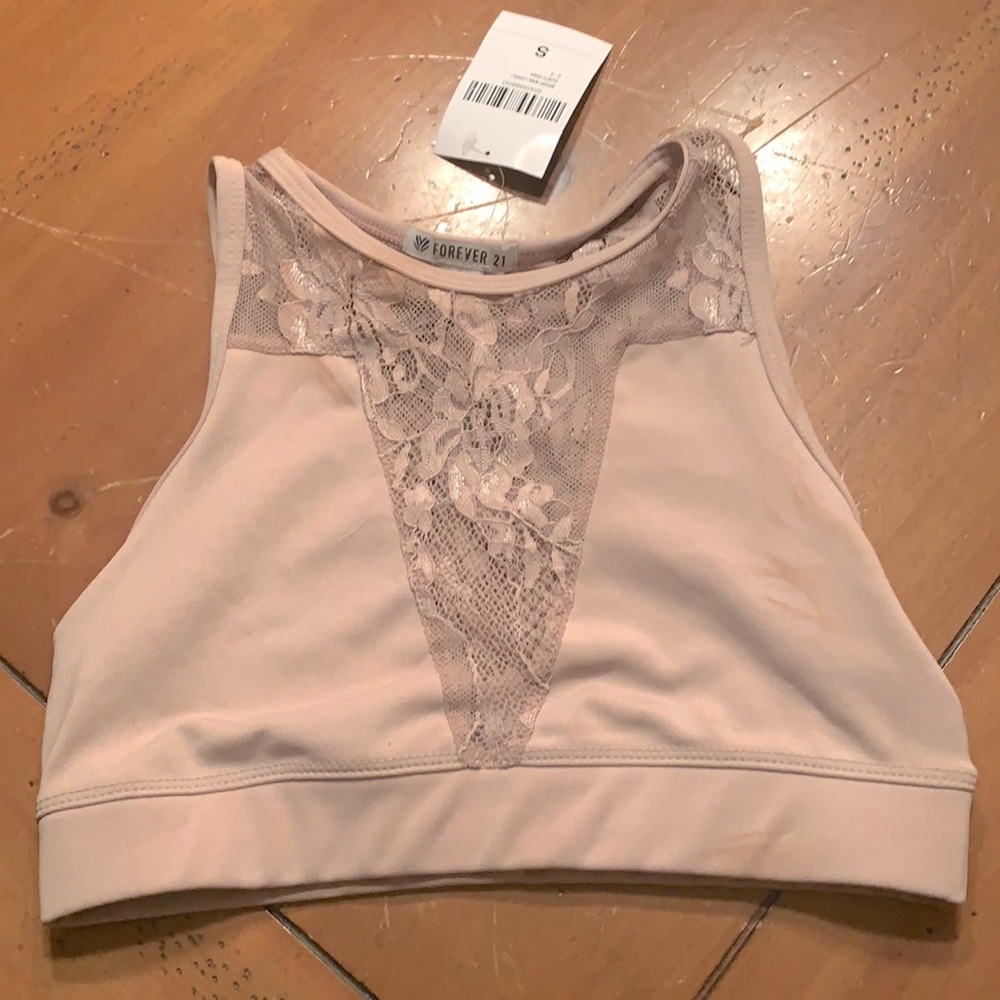 F21 Dusty Pink Lace Sports Bra 💗 NWT